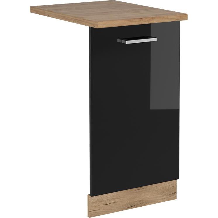 Vichy R-Line, Schwarz Hochglanz/Goldkraft Eiche, 45 cm, AP Eiche, Geschirrspüler Zubehör, Schwarz