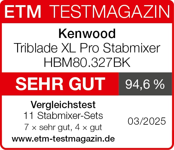 Actual product image Kenwood HBM80.327BK Triblade XL Pro hand blender
