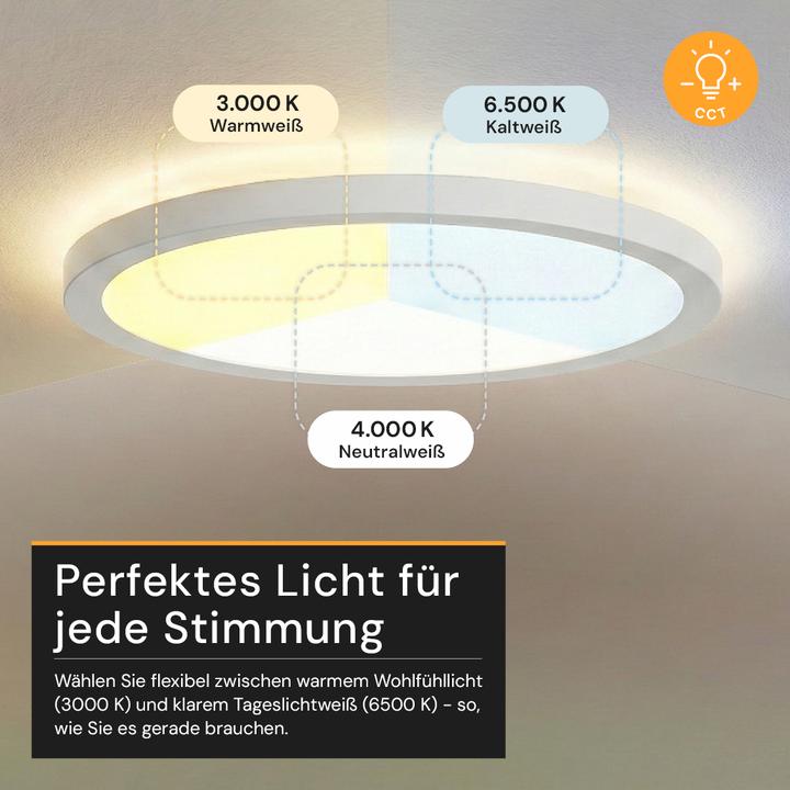 Produktbild Enovalite Ferngesteuertes LED CCT-Panel, rund (4200 lm)