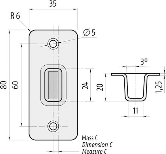 Produktbild Planet Bodenschliessmulden BM ø 10 mm schmal (1 Stk.)
