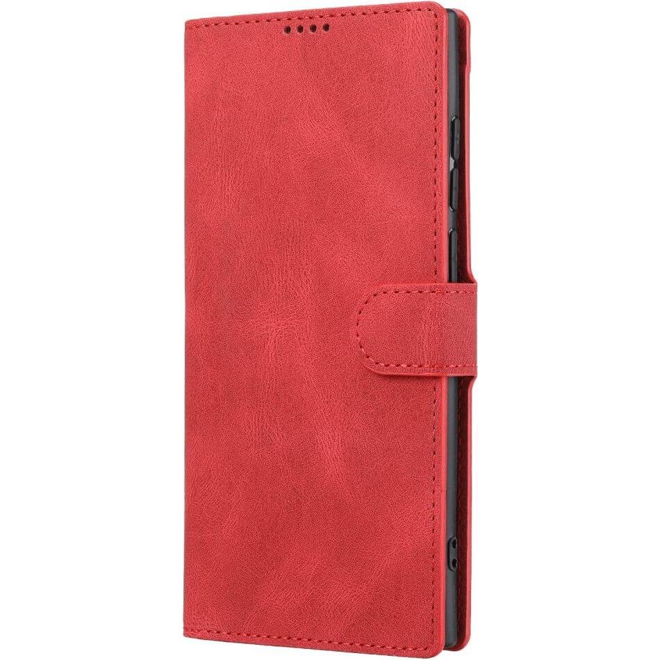 Thumbnail - Cover-Discount Galaxy S23 Ultra - Leder Etui Hülle rot (Samsung Galaxy S23 Ultra), Smartphone Hülle, Rot