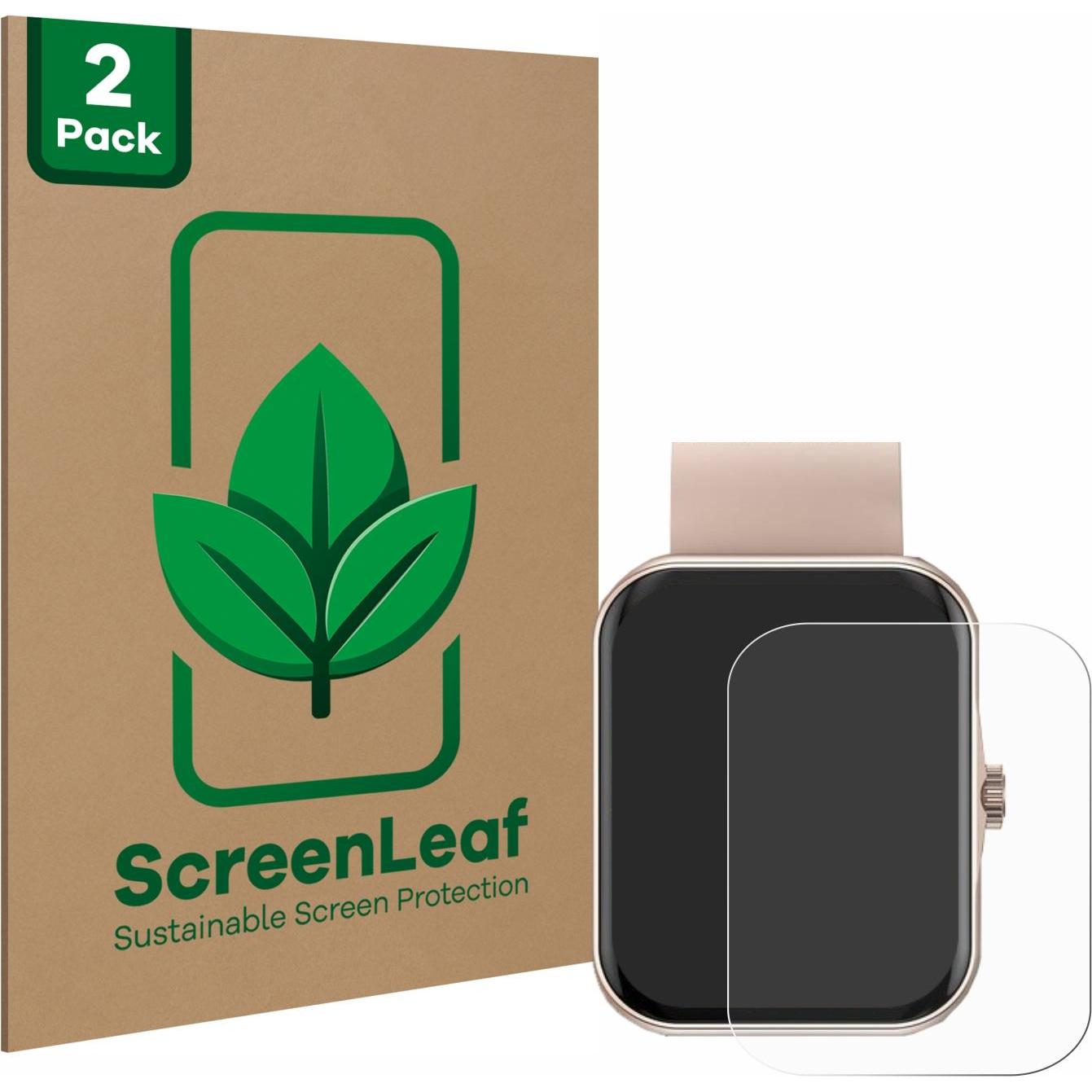 ScreenLeaf Schutzfolie nachhaltiger Displayschutz Displayschutzfolie Folie Klar Transparent, Smartwatch Schutzfolie, Tra...