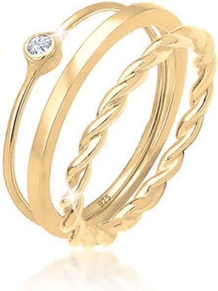Image du produit Elli Set de bagues, bague solitaire, Twisted (52)