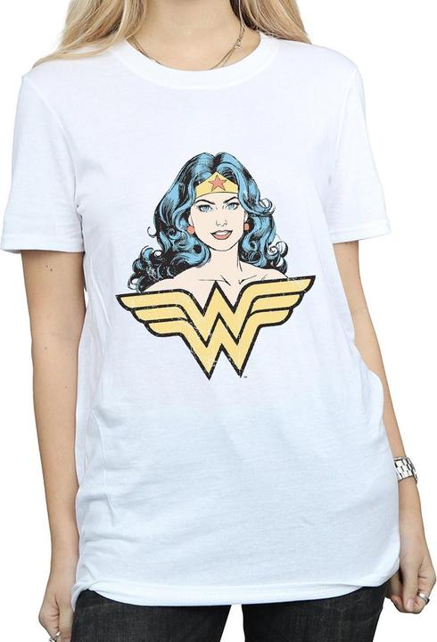 Actual product image Womens/Ladies Wonder Woman Gaze Cotton Boyfriend T-Shirt (S)
