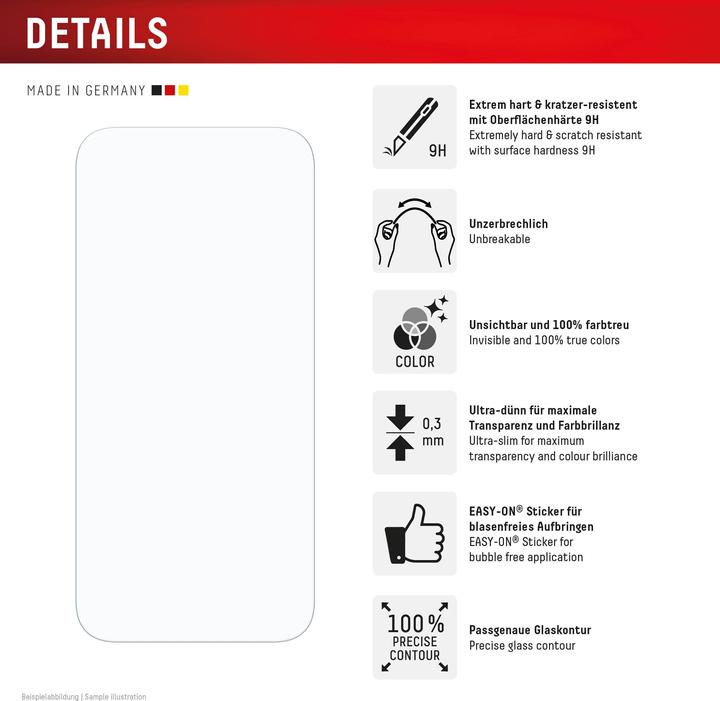 Nutritional values and ingredients Displex Smart Glass, Displayschutzfolie (1 Piece, Apple iPhone 16 Pro Max)