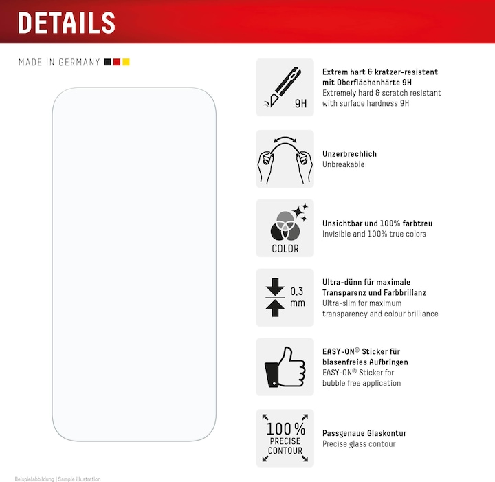 Nutritional values and ingredients Displex Smart Glass, Displayschutzfolie (1 Piece, Apple iPhone 16 Pro Max)