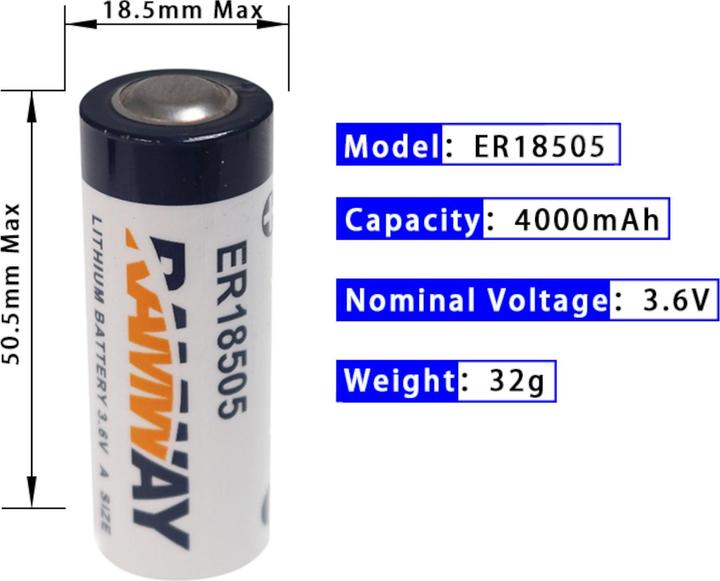 Image du produit Purecrea ER18505 Batterie 3.6V 4000mAh (1 pcs, 4000 mAh)
