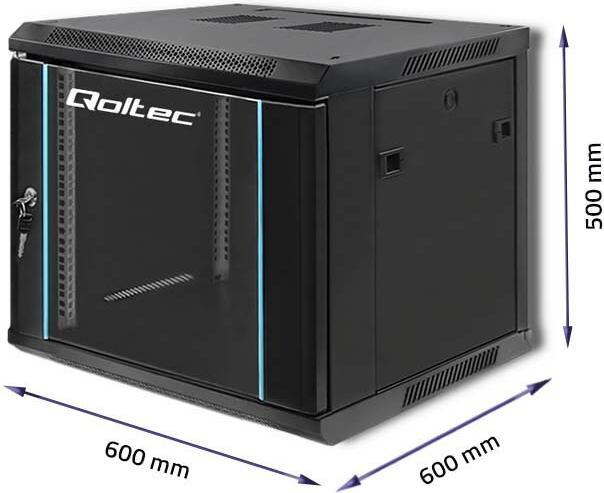 Produktbild Qoltec 54466 RACK Schrank 19 Zoll 9HE 600x501mm (9 HE, 19 Zoll Rack)