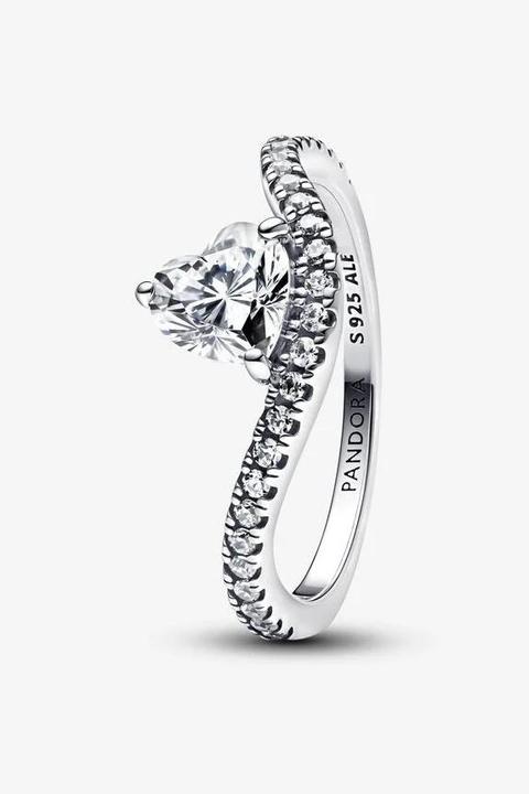 Immagine prodotto Pandora Anello a cuore con pavé ondulato (52, 925 Argento)