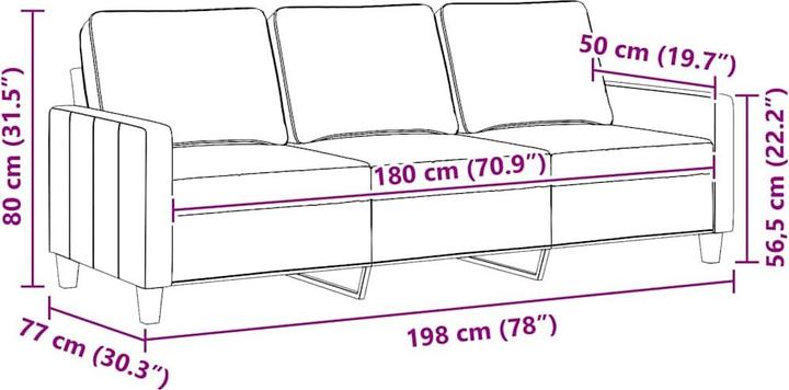 Produktbild vidaXL 3-Sitzer-Sofa (3-Sitzer)