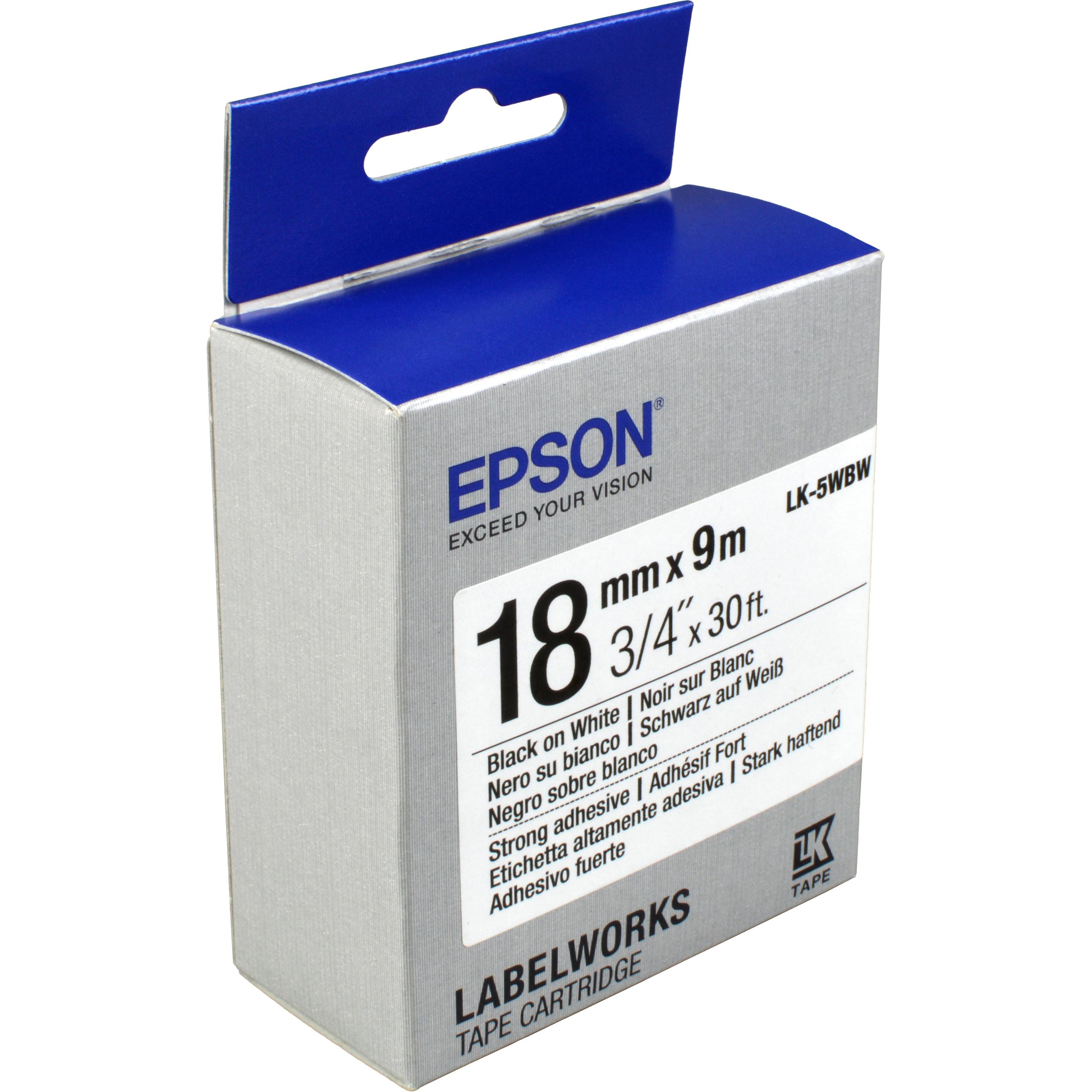 Thumbnail - Epson, Beschriftungsband, Etikettenkassette LK-5WBW (1.80 cm, Weiss)