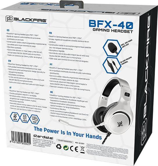 Actual product image Ardistel Blackfire Wired Gaming Headset BFX-40 for PS5™ & PS4™ White (Cable)