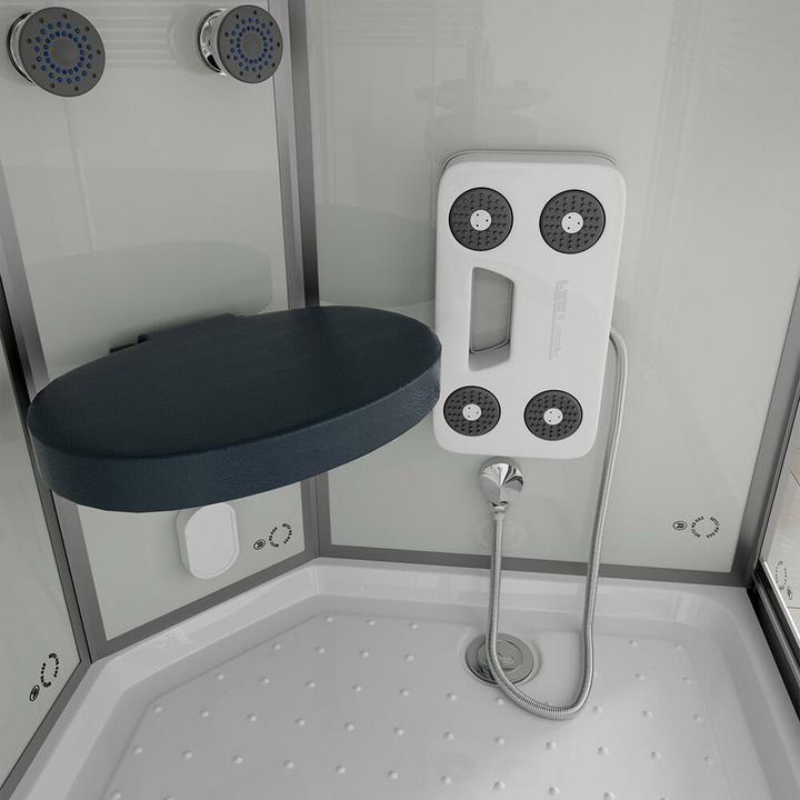 Produktbild Home Deluxe Dampfdusche mit Wasserfall Dampfsauna MANTA XL, 120x80x220cm - Links