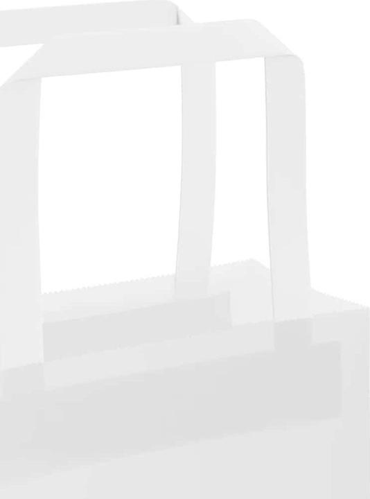 Immagine prodotto VidaXL Sacchetti di carta kraft 50 pezzi con manico bianchi 32x17x25 cm (Borsa da regalo, 50 x)