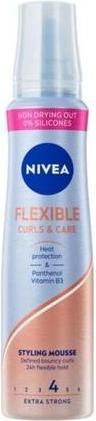 Immagine prodotto NIVEA Flexible Curls & Care Styling Mousse pianka do stylizacji włosów kręconych 150ml (150 ml, Mousse arricciante)