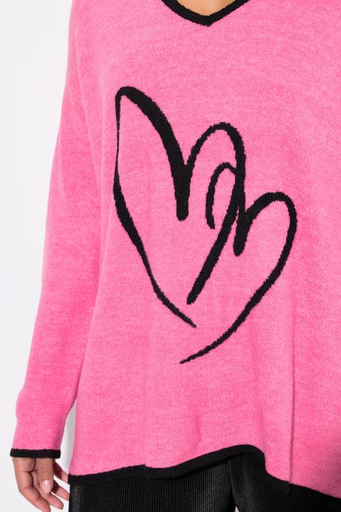 Immagine prodotto Miamoda Pullover, bequeme Passform, Herz-Motiv (46, 48)