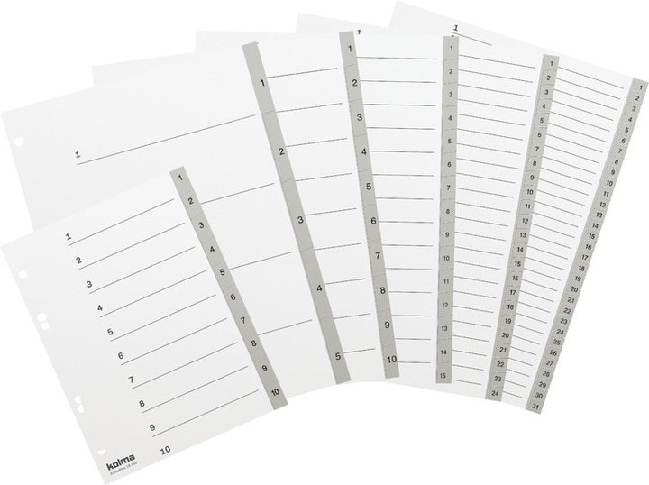 Immagine prodotto Kolma Registro A5 forte 1-10 10 pezzi grigio