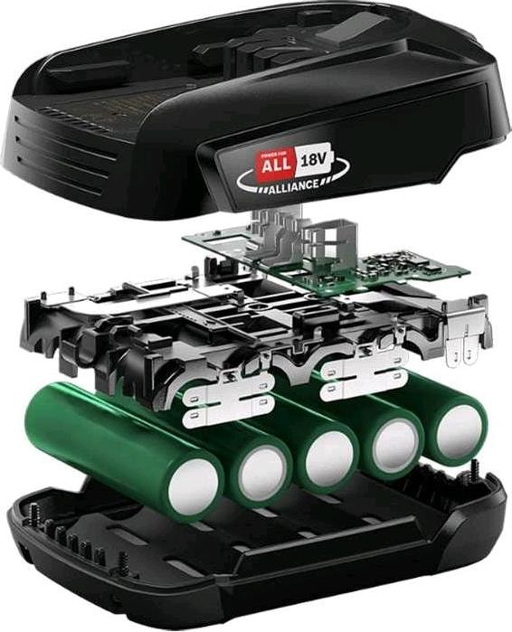 Actual product image Gardena Akku-Rasenmäher PowerMax Duo 46/36V P4A, Ready-To-Use-Set 2, 36Volt (2x18V) (schwarz/grau, 2x Li-Ion (Rechargeable battery operated)