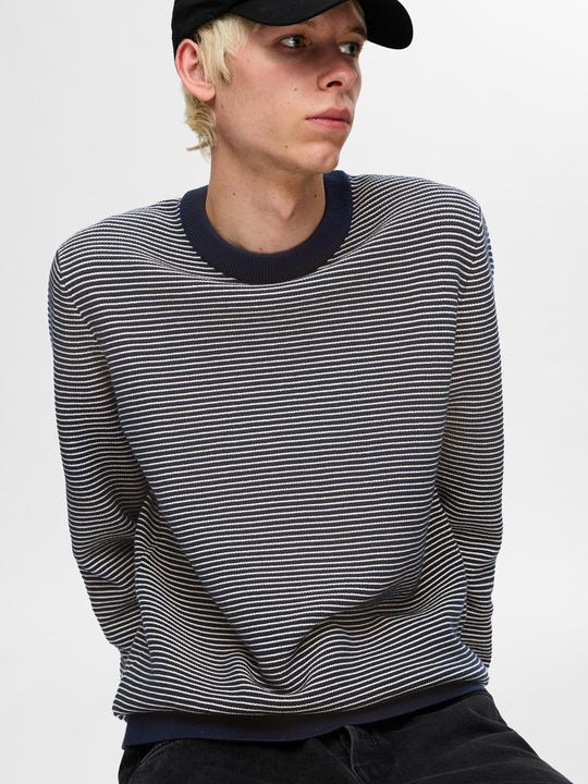Image du produit Selected Slhjake Ls Knit Struc Stripe Crew Neck (M)