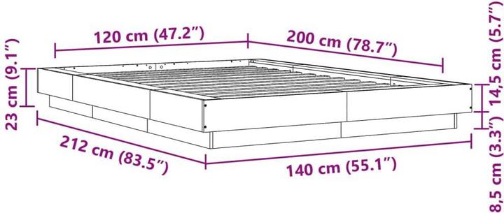 Produktbild vidaXL Bettgestell (120 x 200 cm)
