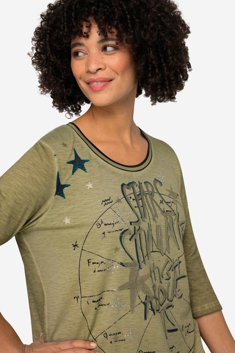 Actual product image Angel of Style Oversized 3/4-Sleeve Metallic Star Crew Neck T-Shirt (44)