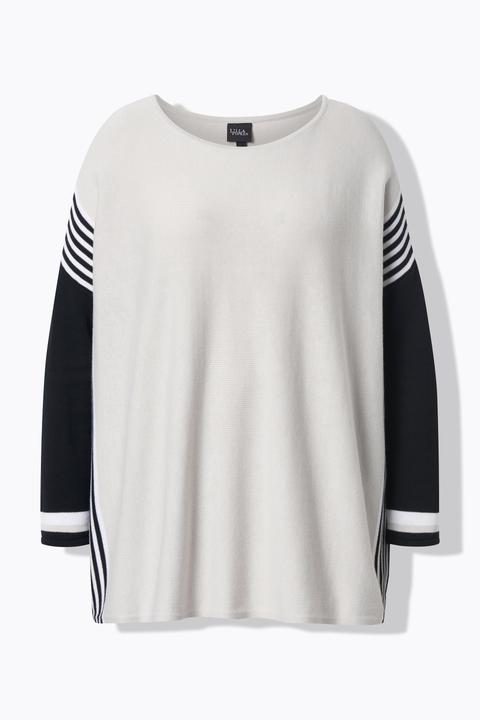 Produktbild Ulla Popken Pullover, Streifen, U-Boot-Ausschnitt, Langarm (54, 56)