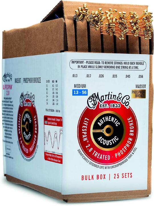 Produktbild Martin Corde per Chitarra Acustica in Bronzo Fosforato Trattato Autentico Lifespan 2.0 (6 x)