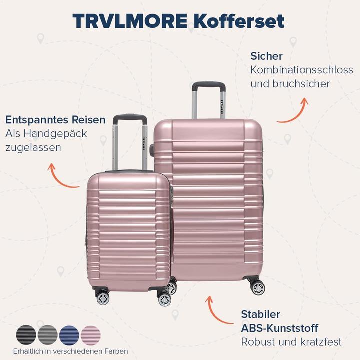Actual product image Trvlmore 2-teiliges Kofferset mit Rollen (110 l)