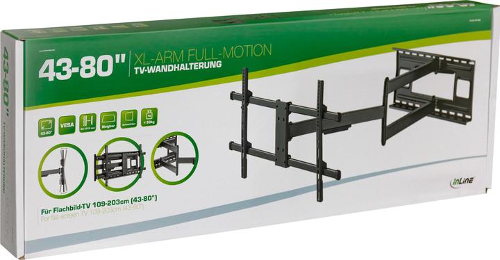 Produktbild InLine XL-Arm Full-Motion TV-Wandhalterung (Wand, 43", 50 kg)