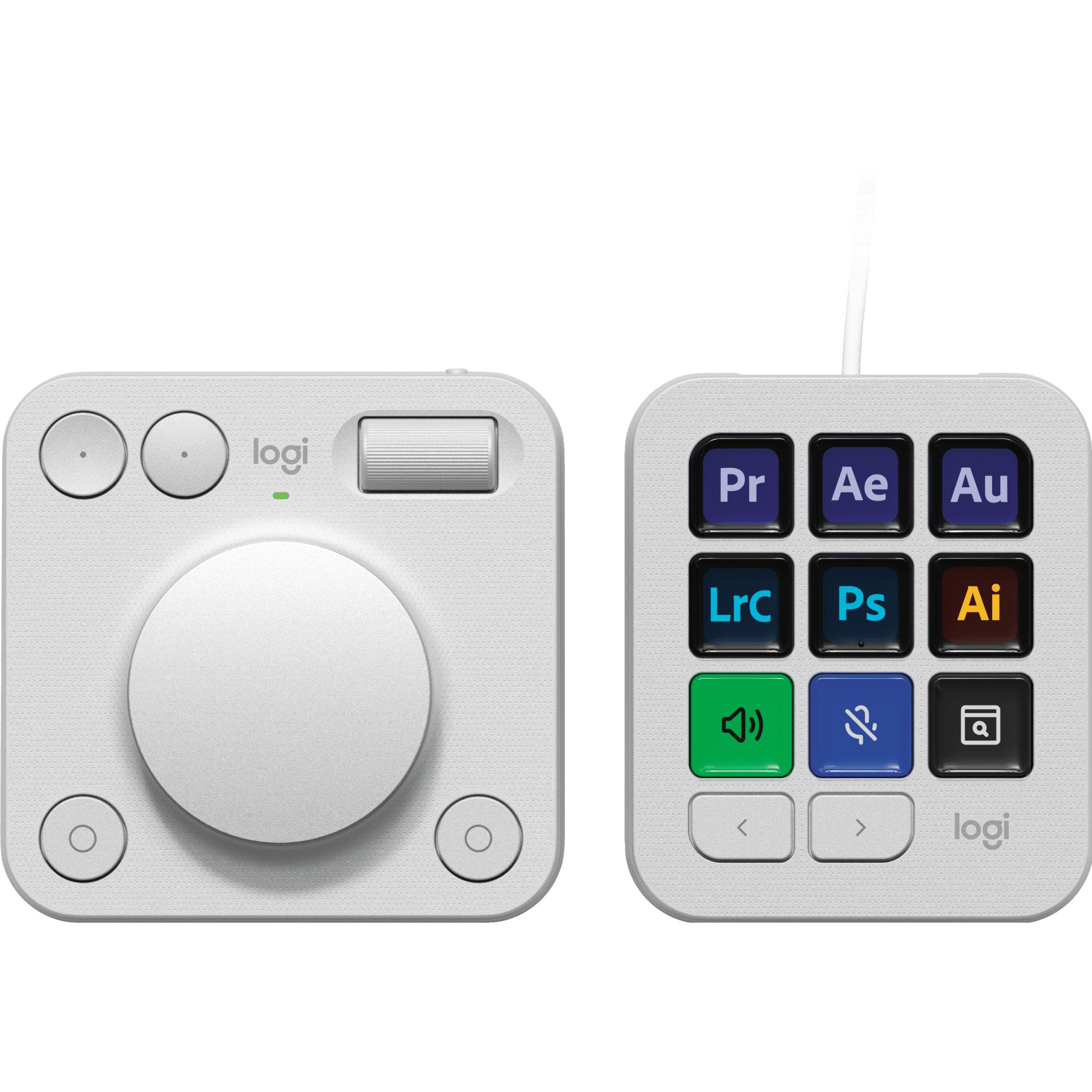Logitech Mx Creative Console (Senza layout di tastiera, Cablato), Tastiera, Bianco