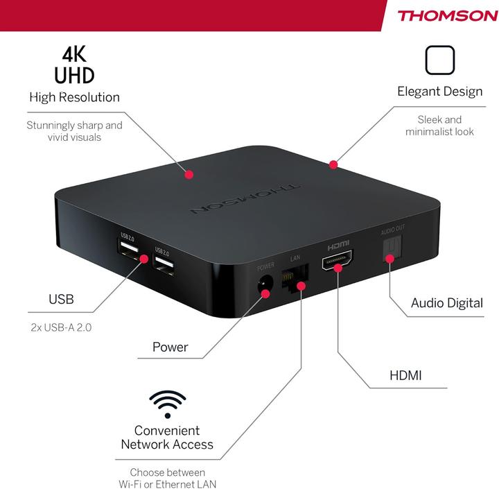 Actual product image Thomson Streaming Box: 4K (8 GB, Android 12)