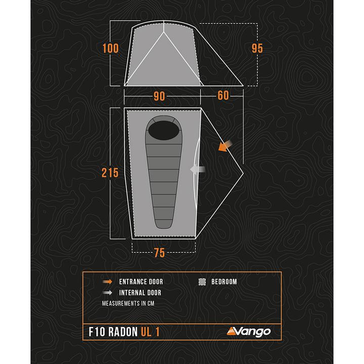 Produktbild Vango F10 Radon UL 1 (Kuppelzelt, 1.30 kg, 1 Person)