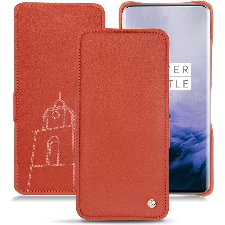 Noreve Lederschutzhülle horizontal (OnePlus 7 Pro), Smartphone Hülle, Orange