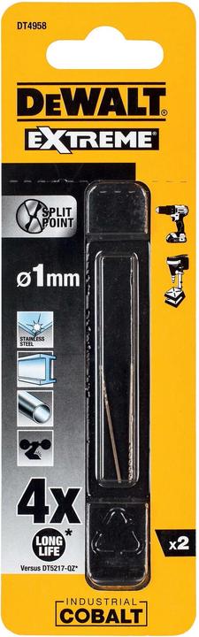 Image du produit DeWalt Mèches à métaux HSSG EXTREME 2 (1 millimètre)