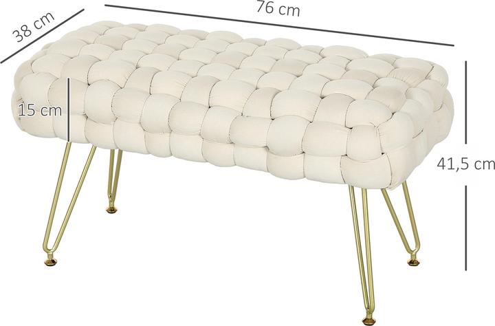 Produktbild Homcom Sitzhocker Polyester, Schaumstoff Cremeweiss