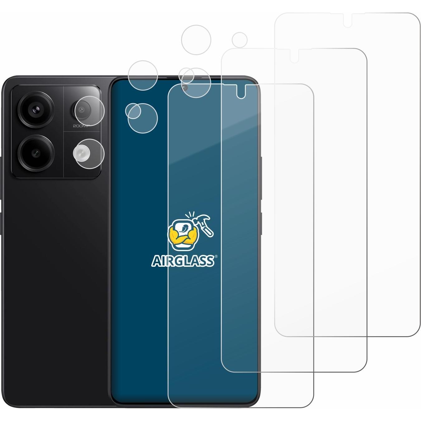 Thumbnail - BROTECT AirGlass Panzerglasfolie (3 Stück, Xiaomi Redmi Note 13 Pro 5G), Smartphone Schutzfolie, Transparent
