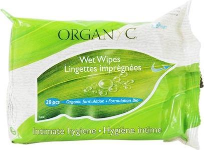 Image du produit Organyc Lingettes humides pour soins intimes (Lotion de toilette intime)