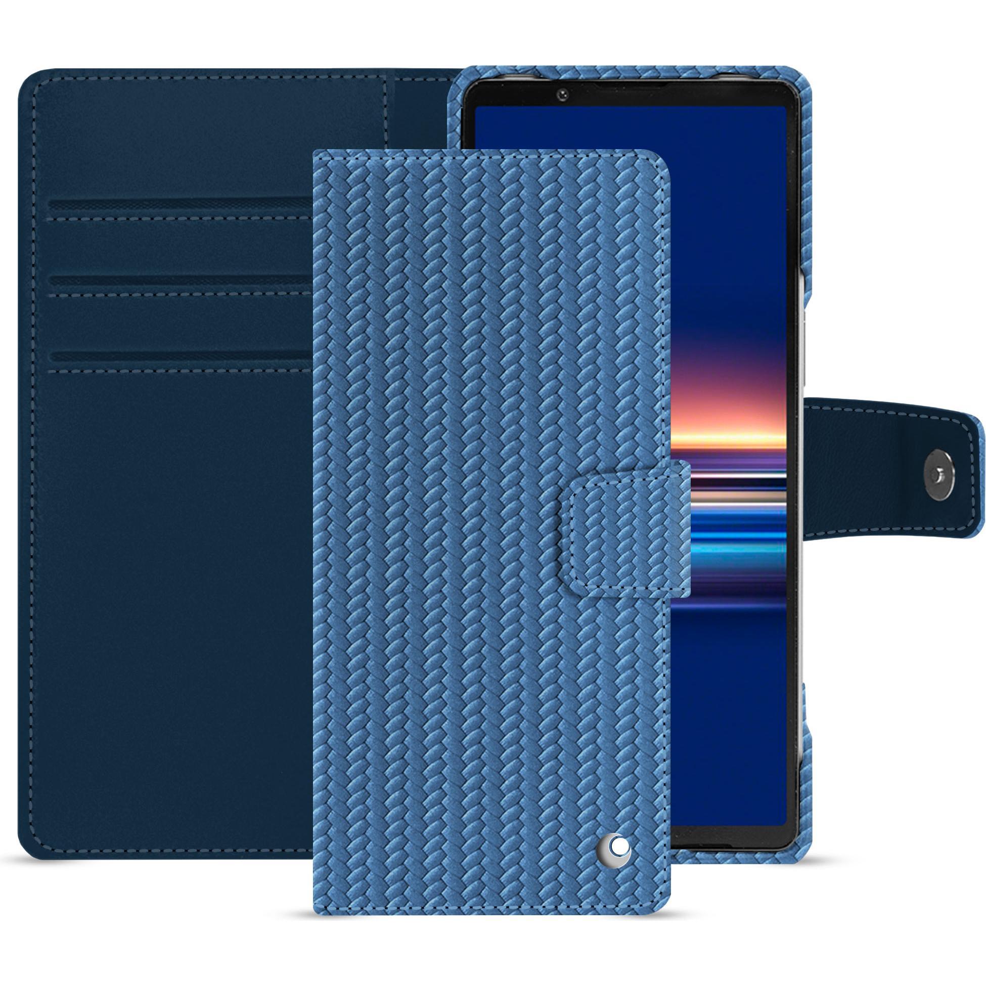 Noreve Lederschutzhülle Sony Xperia 5 V (Sony Xperia 5 V), Smartphone Hülle, Blau