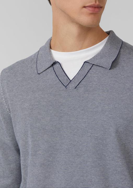 Produktbild s.Oliver Strickpullover Gestrickter Streifenpullover mit Polokragen und Rippbündchen (M)