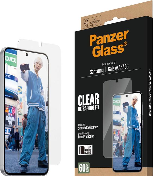 Produktbild PanzerGlass Displayschutz Samsung Galaxy A57 | Ultra-Wide Fit m. EasyAligner (1 Stk., Samsung Galaxy A57)