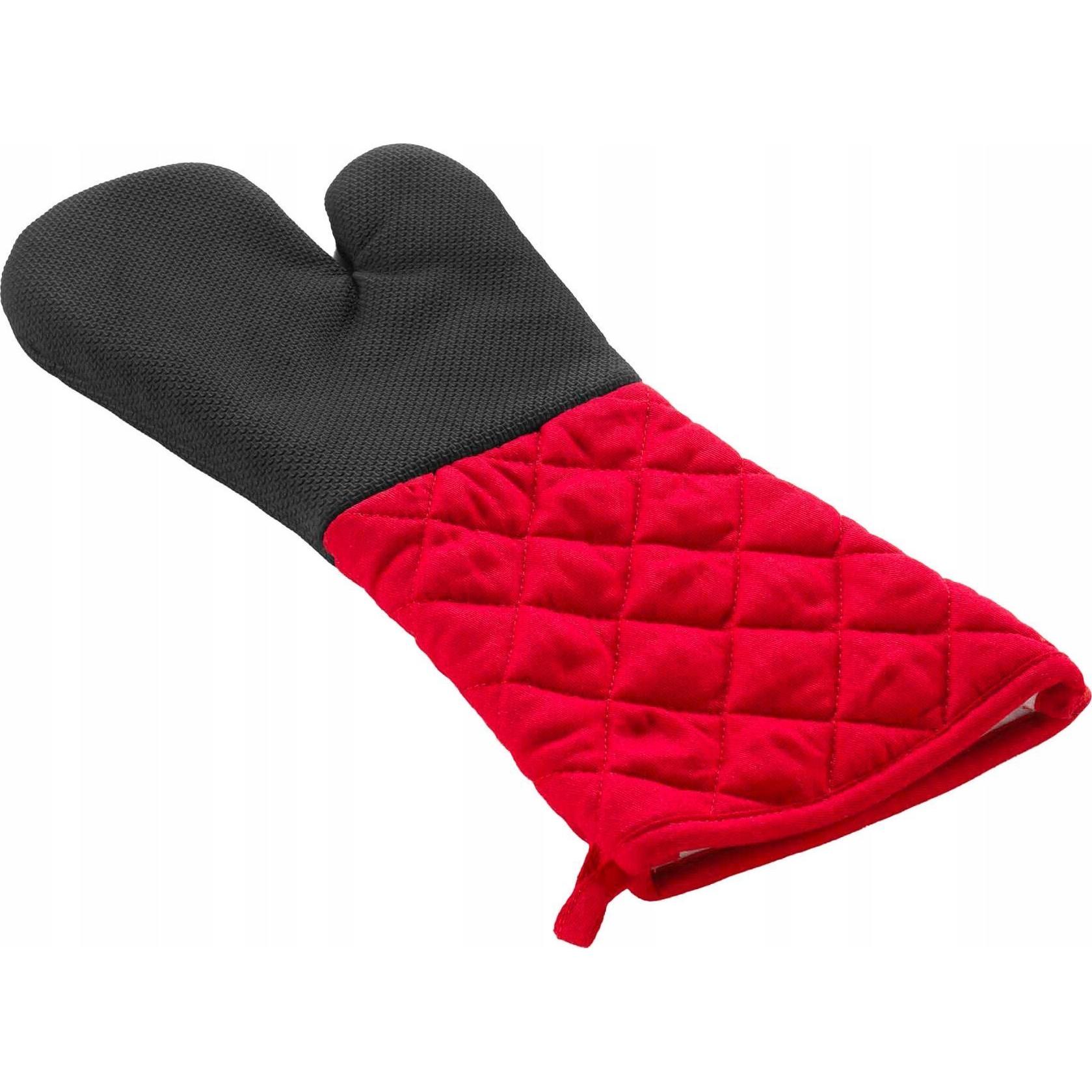 Douceur D'intérieur Douceur d'Interieur Rękawica kuchenna z rękawem, 40 x 18 cm, Guanto da forno + Presina, Rosso