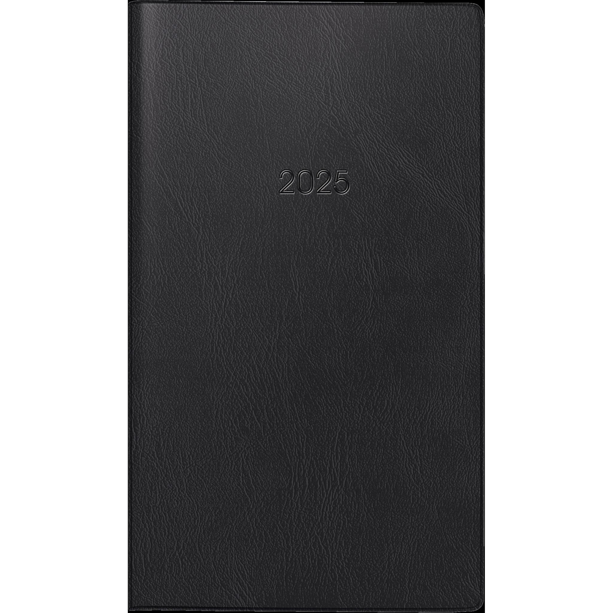 Brunnen, Agenda, Taschenkalender 750 8,7x15,3cm 1 Monat/2 Seiten Kunststoff schwarz 2025