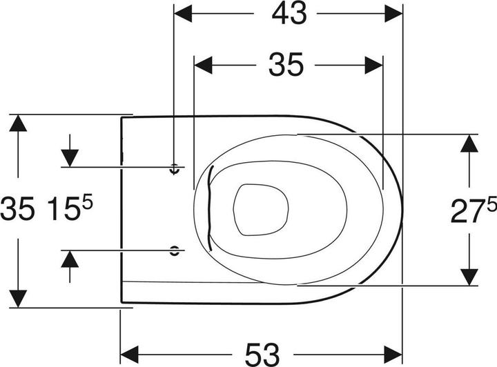 Actual product image Geberit Wall-hung toilet iCon low plunger without splashback white KeraTect special glaze without toilet