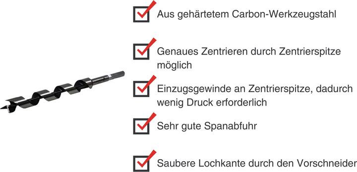 Immagine prodotto Paulimot Schlangenbohrer Ø 24 mm, Länge 230 mm, Form Lewis (24 millimetri)