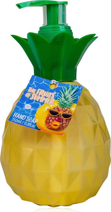 Actual product image Accentra Hand soap THE FRUITS OF SUMMER in pineapple-shaped pump dispenser, 350ml, fragrance: pineapple (Liquid soap, 350 ml)