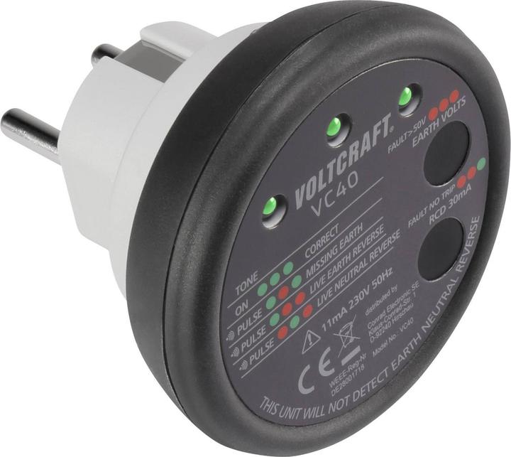 Actual product image Voltcraft VC40 socket tester (CAT II 300V)
