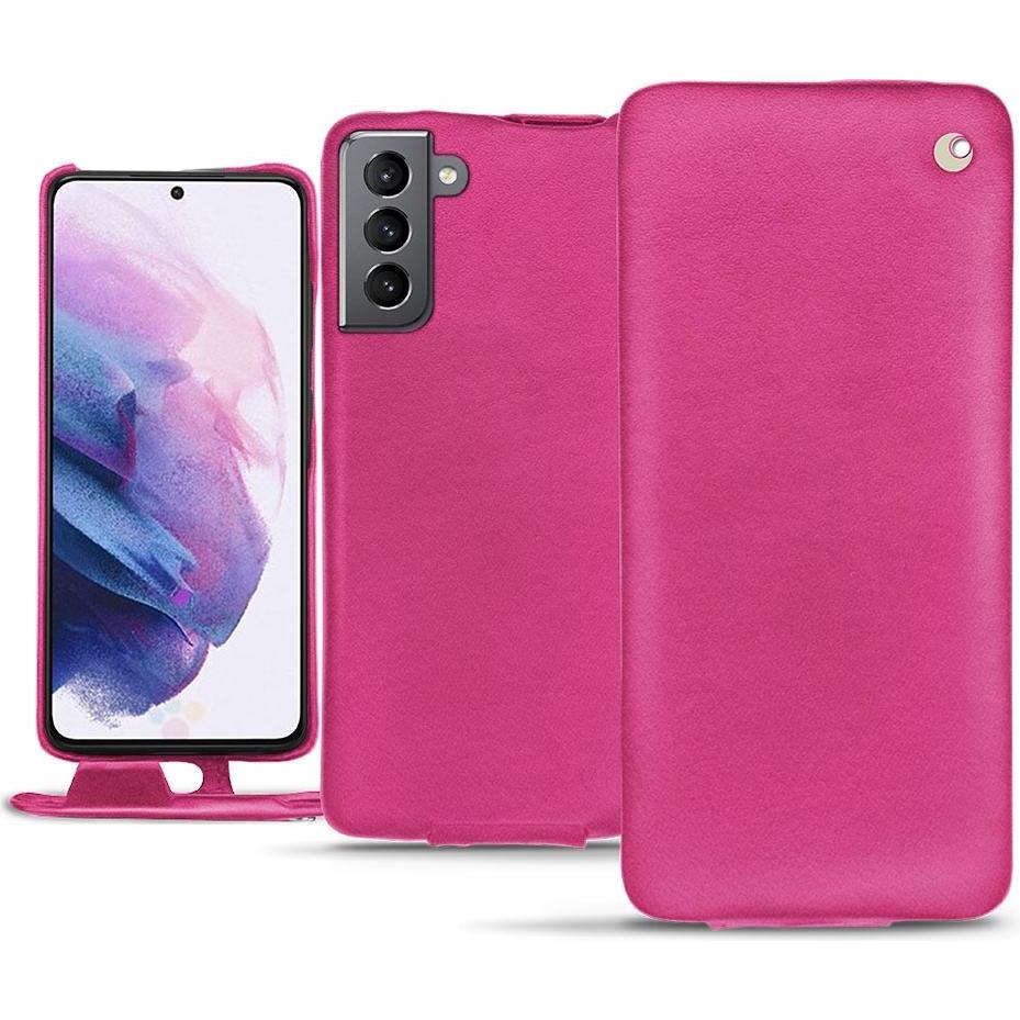Noreve Lederschutzhülle vertikal (Samsung Galaxy S21), Smartphone Hülle, Rosa