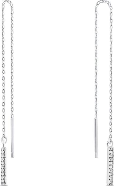 Immagine prodotto Brilio Argento - Orecchini a catena lunga con zirconi EA1007W