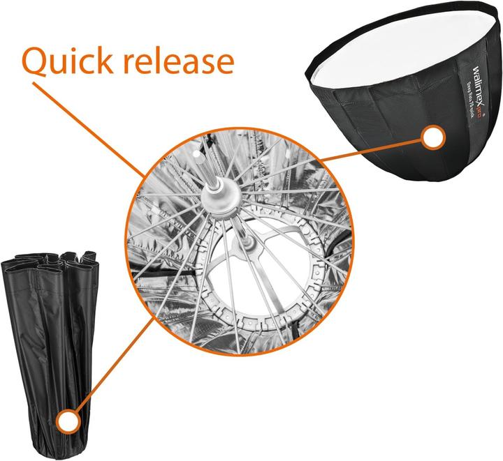 Actual product image Walimex pro pro Studio Line Deep Rota QA70 + softbox adapter Elinchrom (Parabolic Softbox, 70 cm)