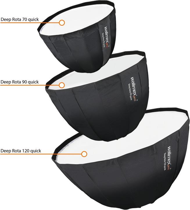 Actual product image Walimex pro pro Studio Line Deep Rota QA70 + softbox adapter Elinchrom (Parabolic Softbox, 70 cm)